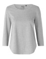 Dames T-Shirt Neutral Three Quarter Sleeve Sport Grijs